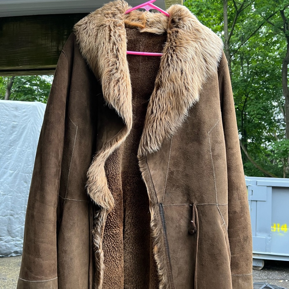 Vintage Blue Duck Shearling Coat
